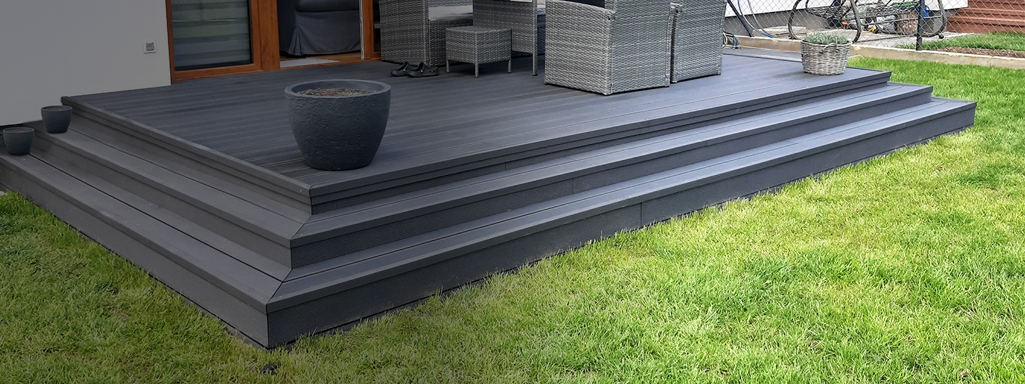 Візуалізація тераси з використанням терасної дошки Gardin Plus